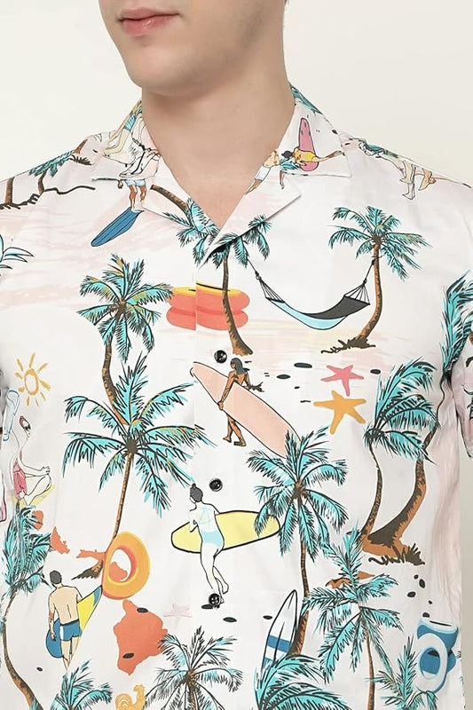 Island Vibes Printed Hawaiian Shirt