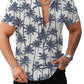 Men’s Tropical Palm Tree Print Short Sleeve Shirt