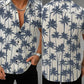 Men’s Tropical Palm Tree Print Short Sleeve Shirt