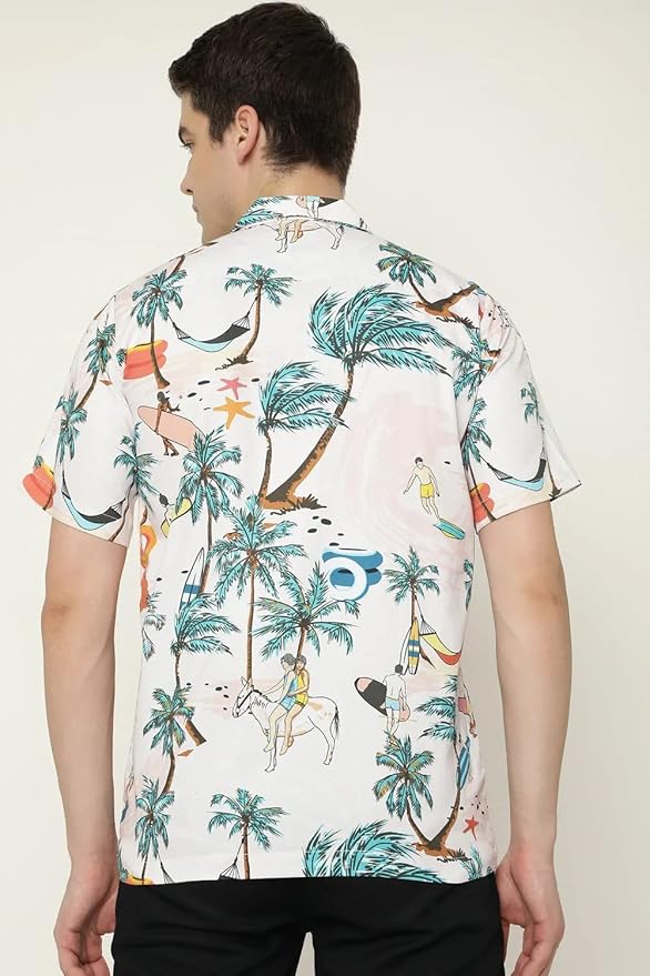 Island Vibes Printed Hawaiian Shirt