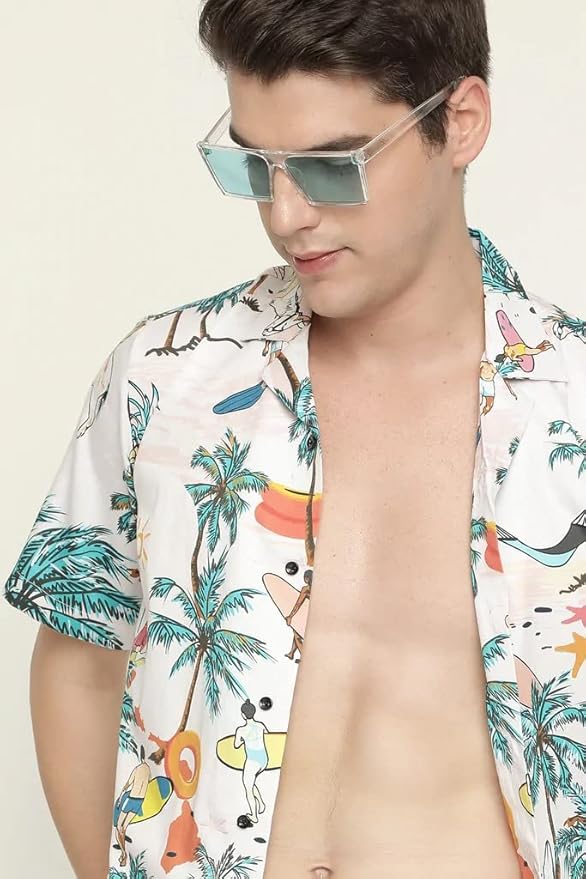 Island Vibes Printed Hawaiian Shirt